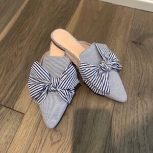 J. Crew striped bow mules / EUC / Size 6.5